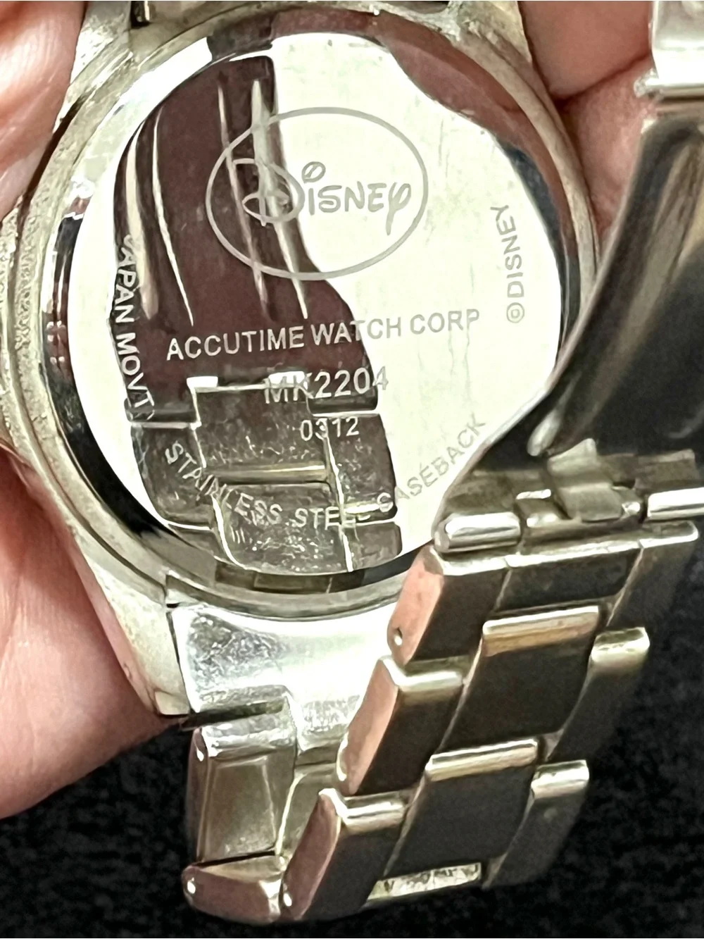 Disney Accutime Mickey Mouse Baseball Watch Stainless Steel MK2204